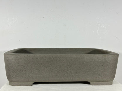 Preowned Japanese Tokoname Unglazed Rectangular Bonsai Pot Seizan - 16.25” By 11.75”
