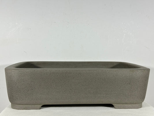 Preowned Japanese Tokoname Unglazed Rectangular Bonsai Pot Seizan - 16.25” By 11.75”