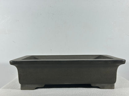 Preowned Japanese Tokoname Unglazed Rectangular Bonsai Pot Seizan - 12.75” By 9.5”