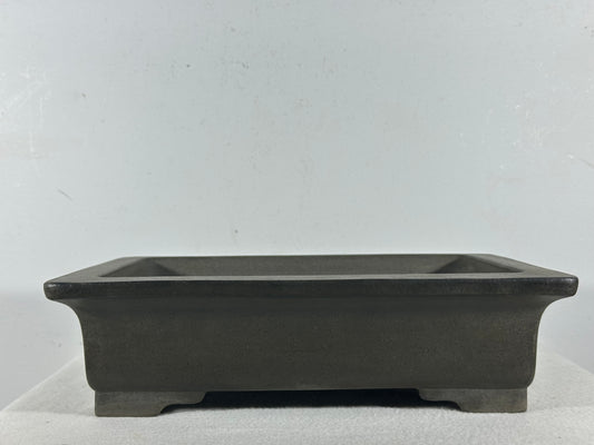 Preowned Japanese Tokoname Unglazed Rectangular Bonsai Pot Seizan - 12.75” By 9.5”