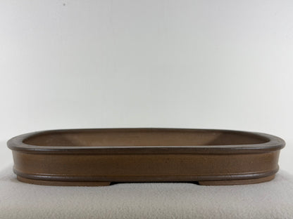 Preowned Japanese Tokoname Unglazed Rectangular Shallow Bonsai Pot Seizan - 15.25” By 11”