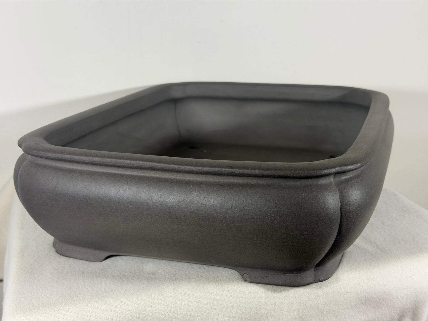 Preowned Japanese Tokoname Unglazed Rectangular Bonsai Pot Tousyou - 16.25” By 12.5”
