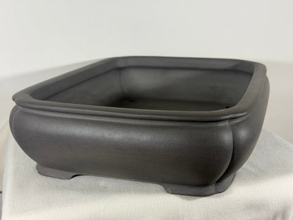 Preowned Japanese Tokoname Unglazed Rectangular Bonsai Pot Tousyou - 16.25” By 12.5”
