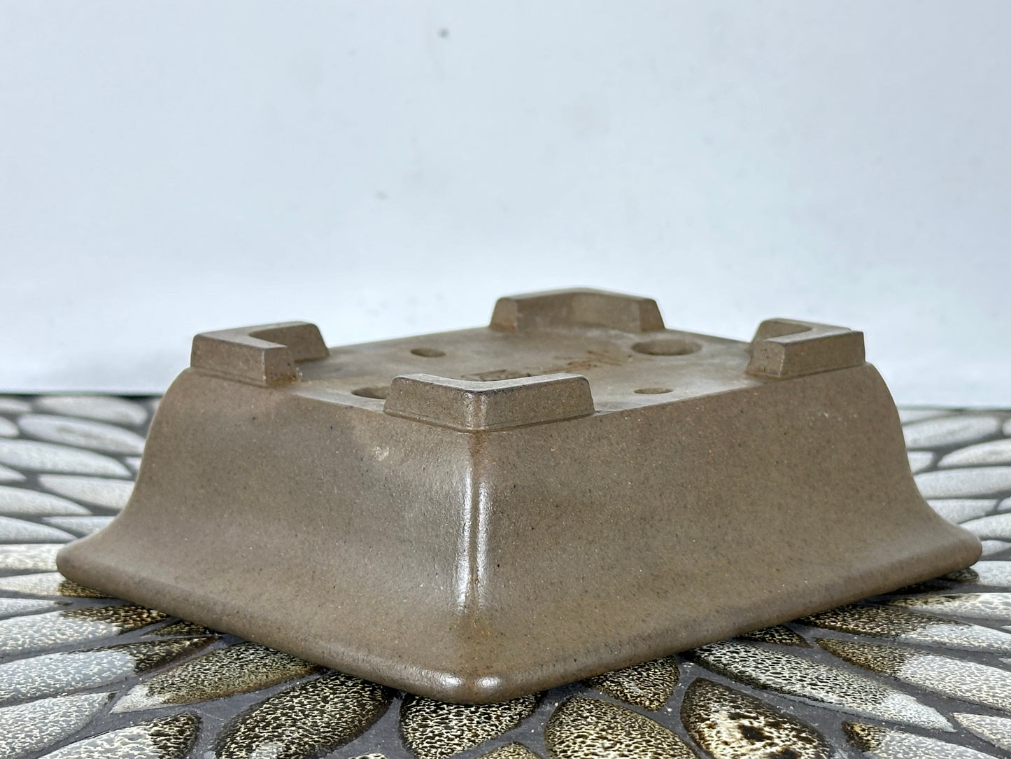 Preowned Vintage Japanese Tokoname Rectangular Bonsai Pot Kosyousen - 6 3/8” By 5 1/8”