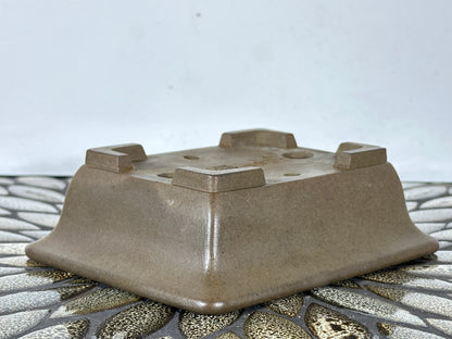 Preowned Vintage Japanese Tokoname Rectangular Bonsai Pot Kosyousen - 6 3/8” By 5 1/8”
