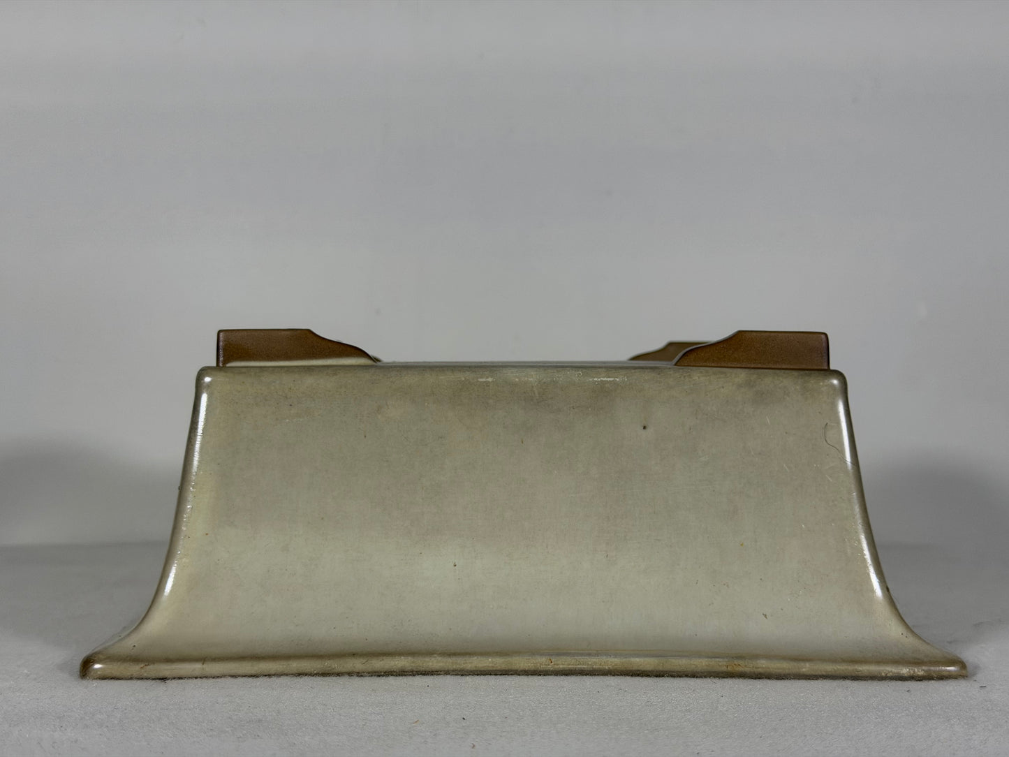Preowned Japanese Tokoname Glazed Rectangular Bonsai Pot - 8.5” By 6.75”