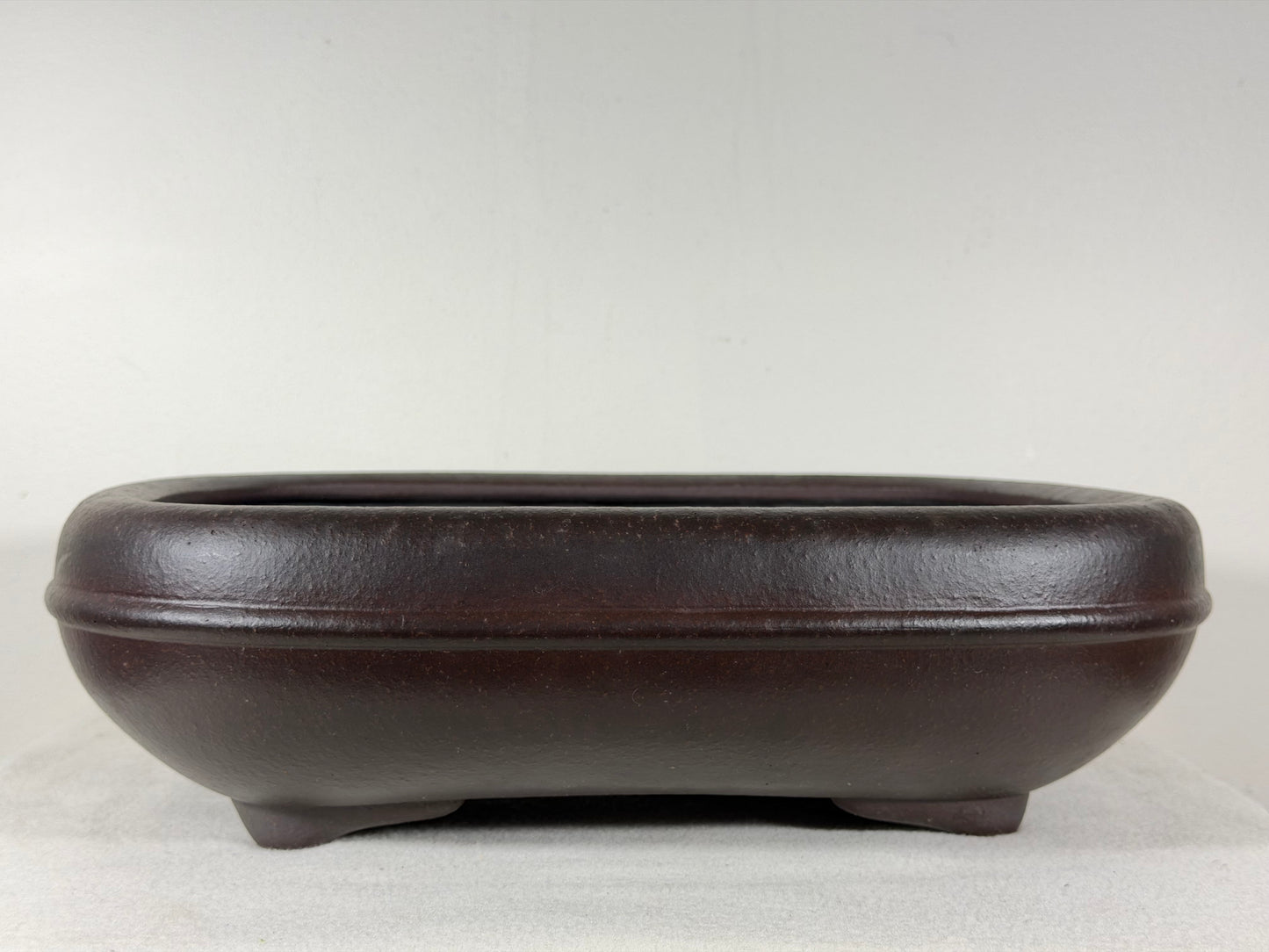 Preowned Japanese Tokoname Unglazed Rectangular Bonsai Pot Yamaaki - 13.5” By 11”
