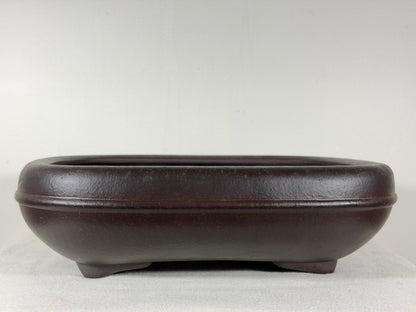 Preowned Japanese Tokoname Unglazed Rectangular Bonsai Pot Yamaaki - 13.5” By 11”