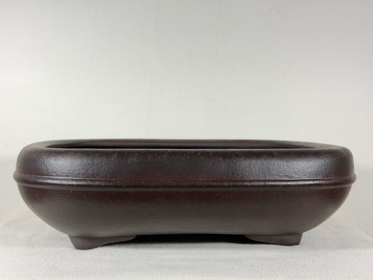 Preowned Japanese Tokoname Unglazed Rectangular Bonsai Pot Yamaaki - 13.5” By 11”