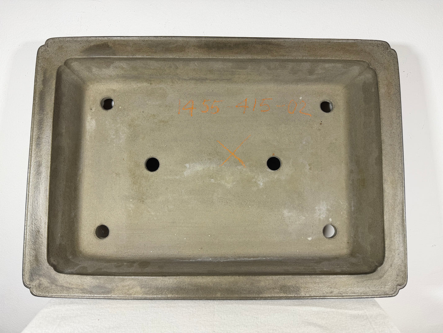 Preowned Japanese Tokoname Unglazed Rectangular Bonsai Pot Seizan - 19.5” By 13.5”