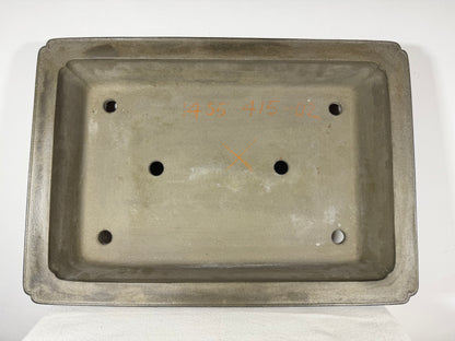 Preowned Japanese Tokoname Unglazed Rectangular Bonsai Pot Seizan - 19.5” By 13.5”