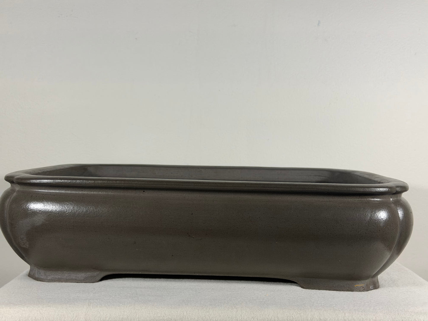 Preowned Japanese Tokoname Unglazed Rectangular Bonsai Pot Tousyou - 16” By 12.5”