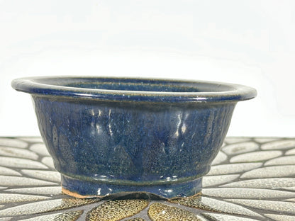 New Japanese Tokoname Round Glazed Bonsai Pot Katu - 5” By 2.25”