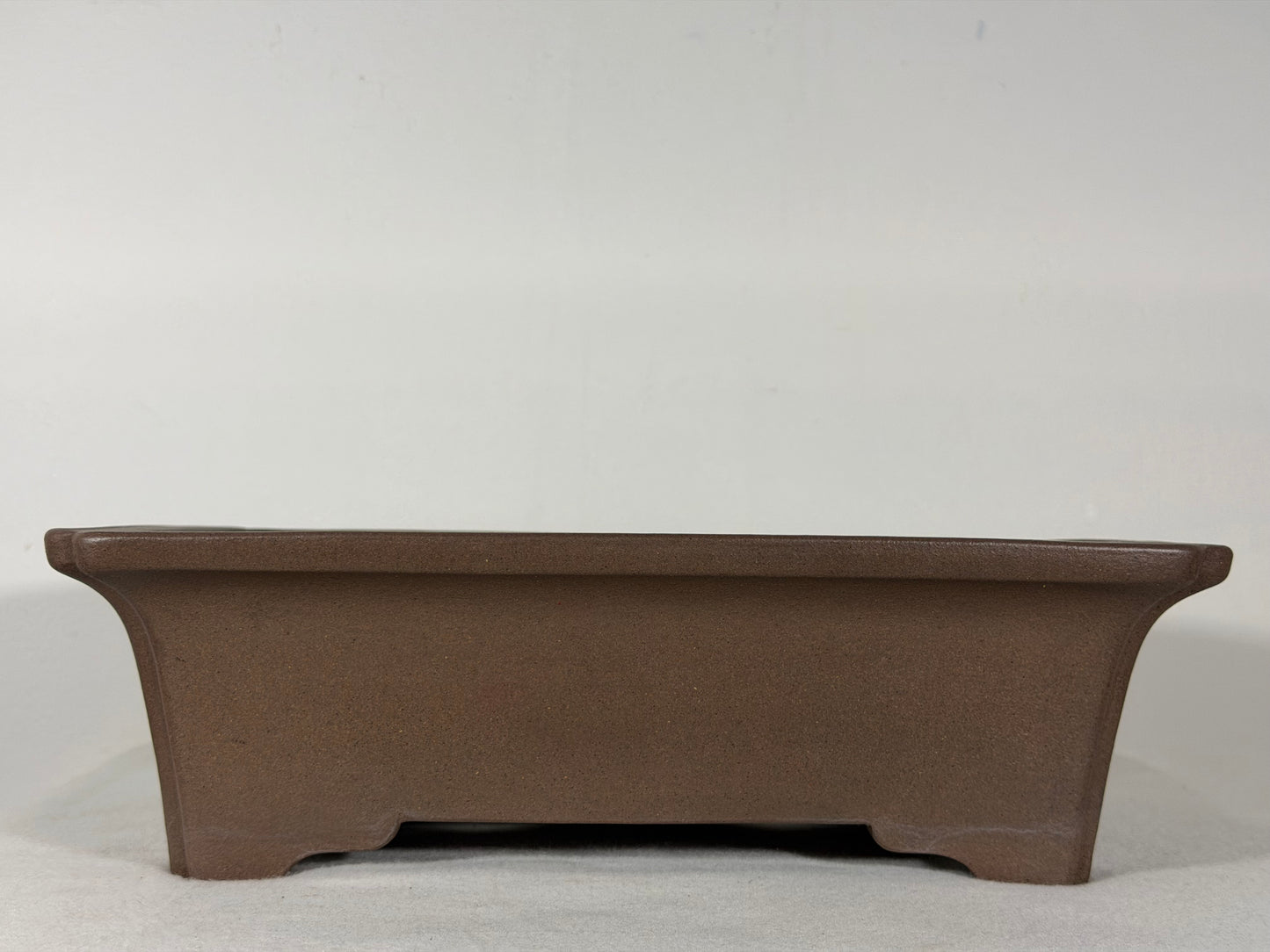 Preowned Japanese Tokoname Unglazed Rectangular Bonsai Pot Keizan - 12” By 9.25”