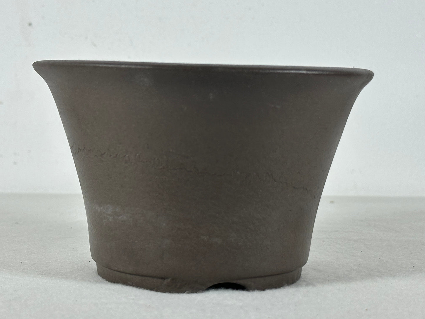 Preowned Japanese Tokoname Unglazed Round Bonsai Pot - 5” By 3”