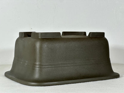 Preowned Japanese Tokoname Unglazed Rectangular Bonsai Pot - 9” By 7.5”