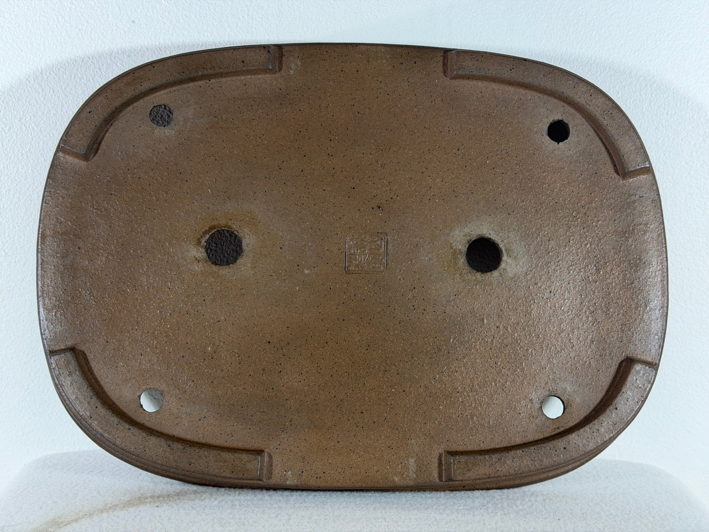 Preowned Japanese Tokoname Unglazed Rectangular Shallow Bonsai Pot Seizan - 15.25” By 11”
