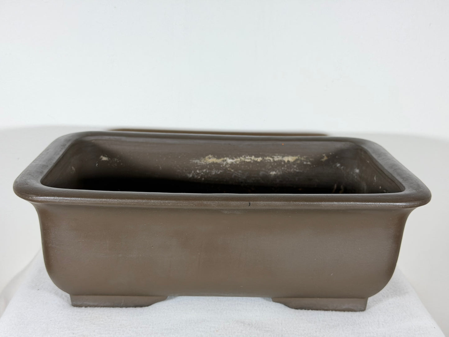 Preowned Vintage Japanese Tokoname Unglazed Rectangular Bonsai Pot Maruhei - 15.5” By 10.25”