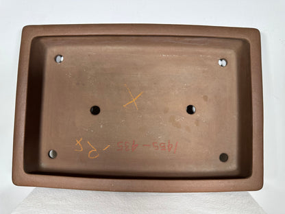 Preowned Japanese Tokoname Unglazed Rectangular Shallow Bonsai Pot Seizan - 18.75” By 12.75”