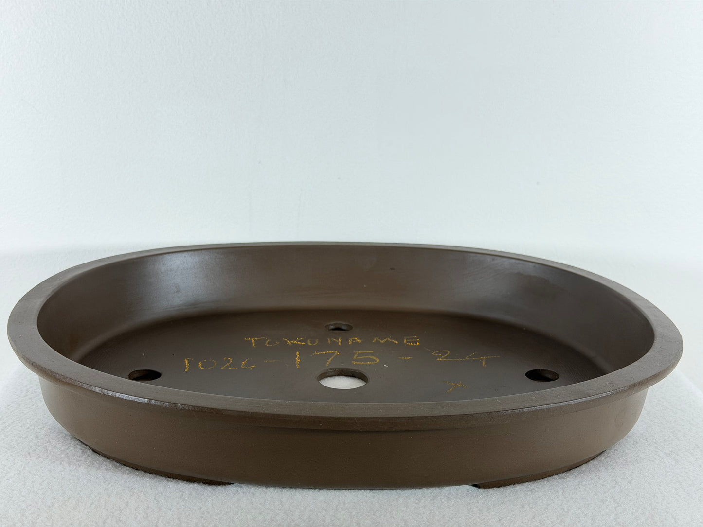 Preowned Japanese Tokoname Unglazed Shallow Oval Bonsai Pot - 14.75” By 11.75”