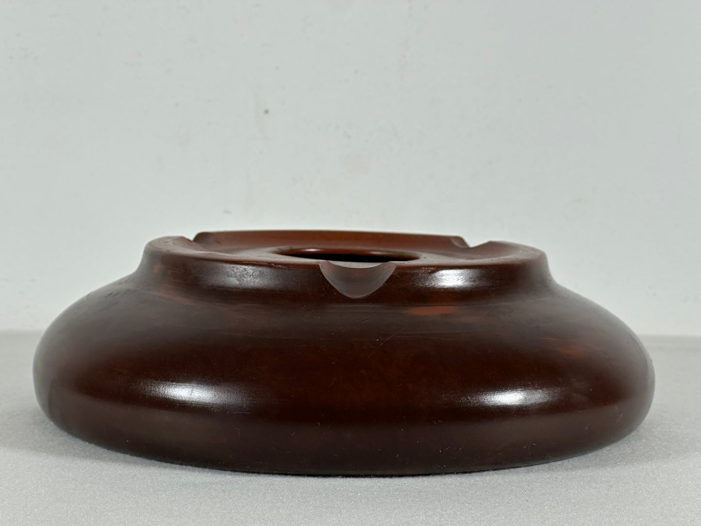 Preowned Japanese Tokoname Unglazed Round Bonsai Pot Itutoen - 8.5” By 2 3/8”