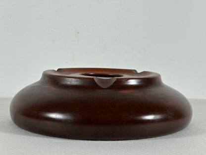Preowned Japanese Tokoname Unglazed Round Bonsai Pot Itutoen - 8.5” By 2 3/8”