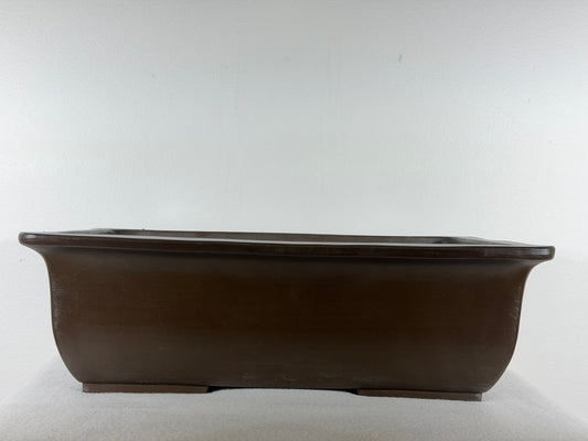 Preowned Japanese Tokoname Unglazed Rectangular Bonsai Pot Yamaaki - 15.5” By 11”