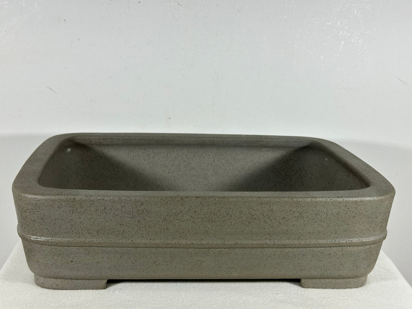 Preowned Japanese Tokoname Unglazed Rectangular Bonsai Pot Seizan - 15” By 10.75”