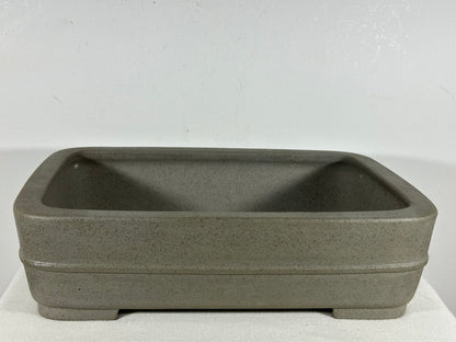 Preowned Japanese Tokoname Unglazed Rectangular Bonsai Pot Seizan - 15” By 10.75”