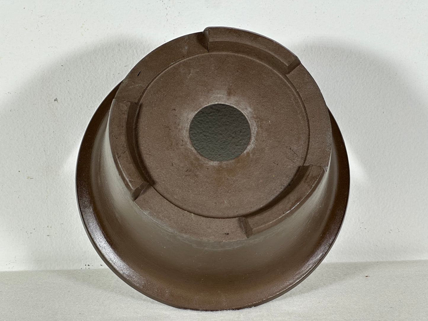 Preowned Japanese Tokoname Unglazed Round Deep Bonsai Pot - 6.25” By 3 3/8”