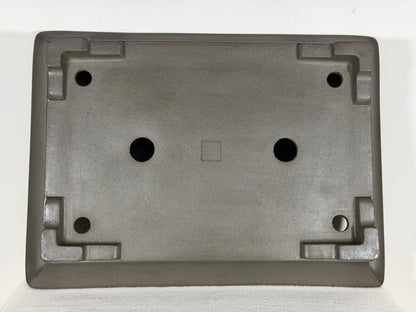 Preowned Japanese Tokoname Unglazed Rectangular Bonsai Pot Gyouzan Nakano - 16.5” x 12” x 4”
