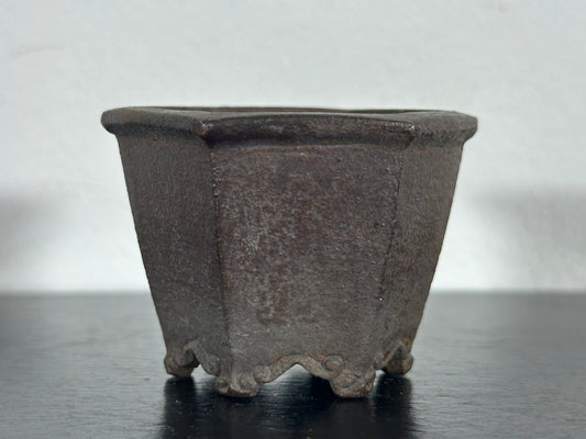 Preowned Vintage Japanese Tokoname Mame Cascade Bonsai Pot Sekishin - 2 1/8” By 1 7/8”