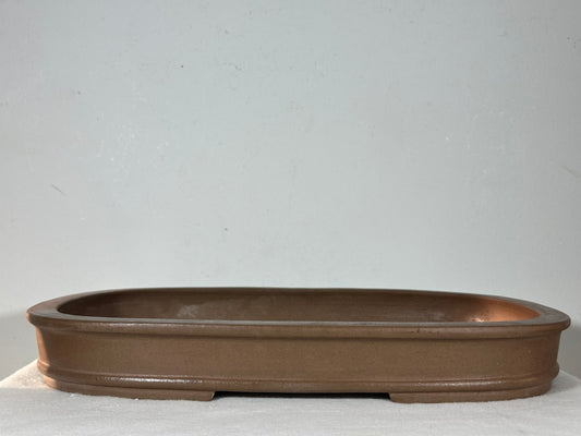 Preowned Japanese Tokoname Unglazed Rectangular Shallow Bonsai Pot Seizan - 15.75” By 11.25”