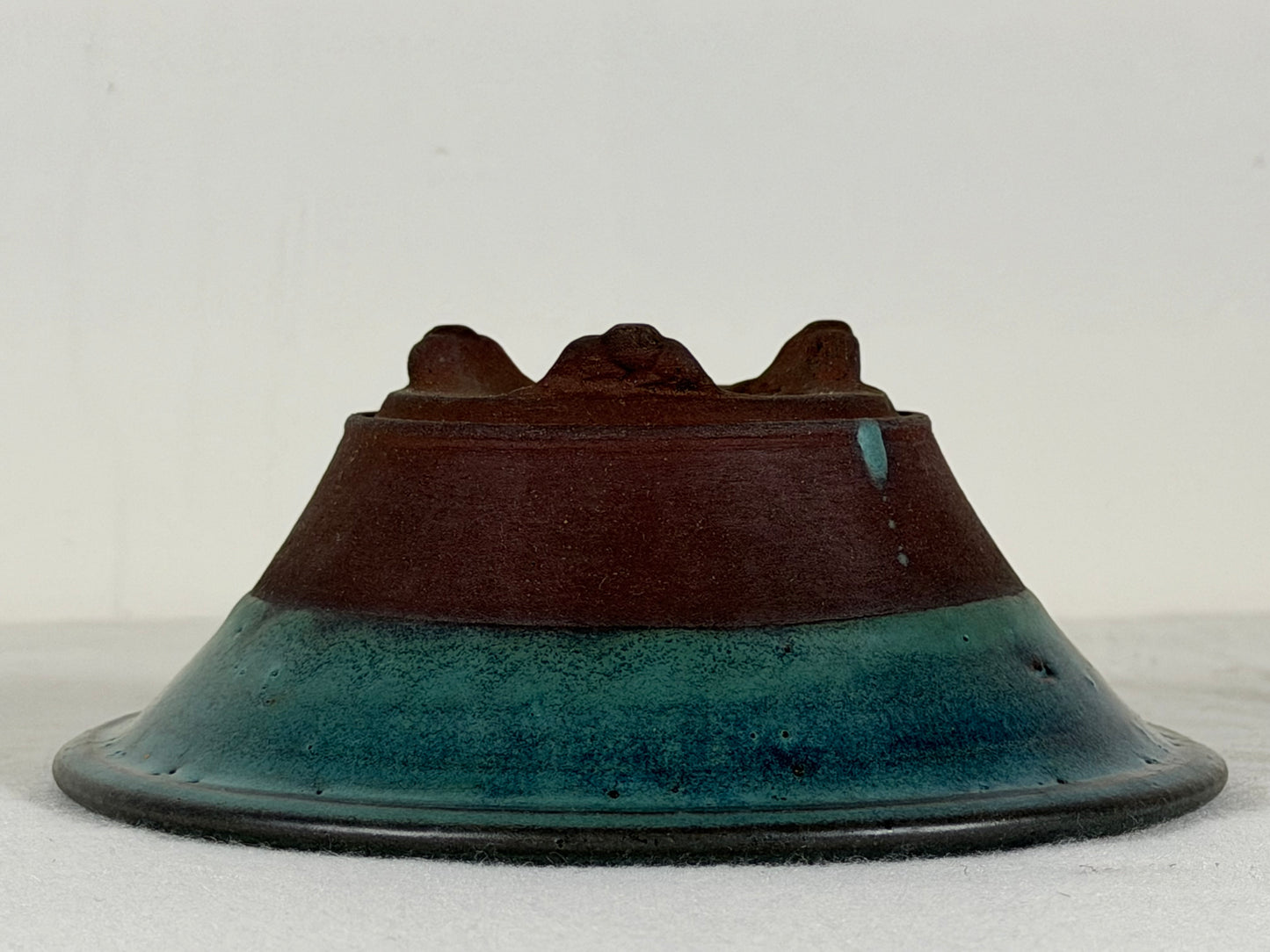 Preowned Japanese Tokoname Round Bonsai Pot Tosui - 6” By 2.25”