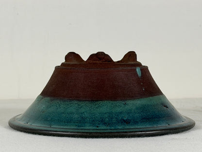 Preowned Japanese Tokoname Round Bonsai Pot Tosui - 6” By 2.25”