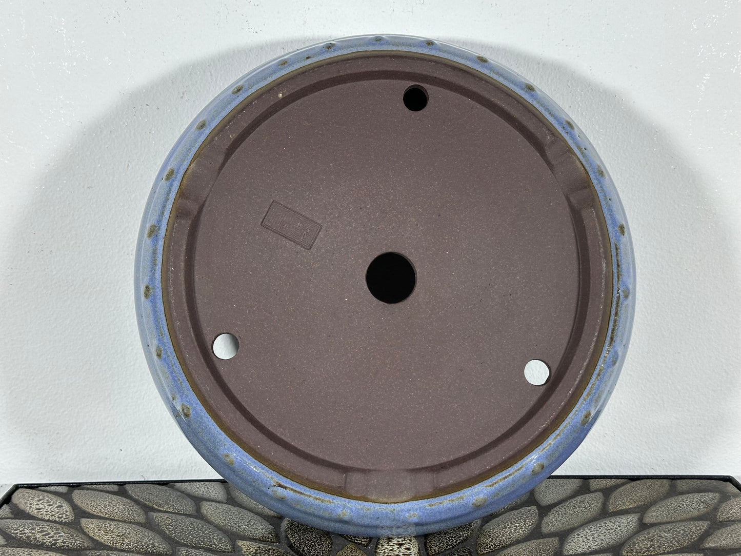 Preowned Japanese Tokoname Drum Style Bonsai Pot Yamaaki - 10” By 2 7/8”