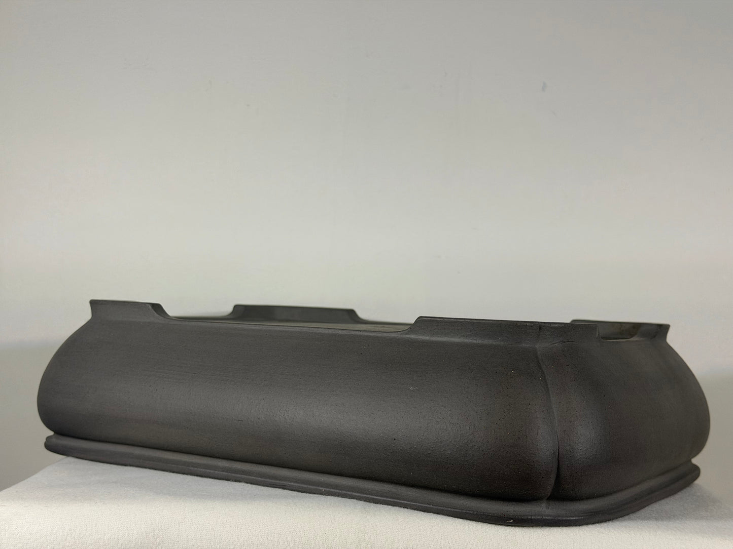 Preowned Japanese Tokoname Unglazed Rectangular Bonsai Pot Tousyou - 16.25” By 12.5”