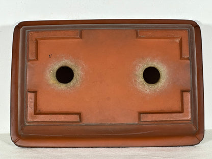 Preowned Japanese Tokoname Unglazed Rectangular Bonsai Pot - 11.5” By 7.75”