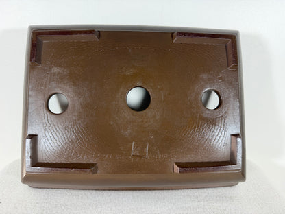 Preowned Japanese Tokoname Unglazed Rectangular Bonsai Pot Sankyou - 12.25” By 9.5”