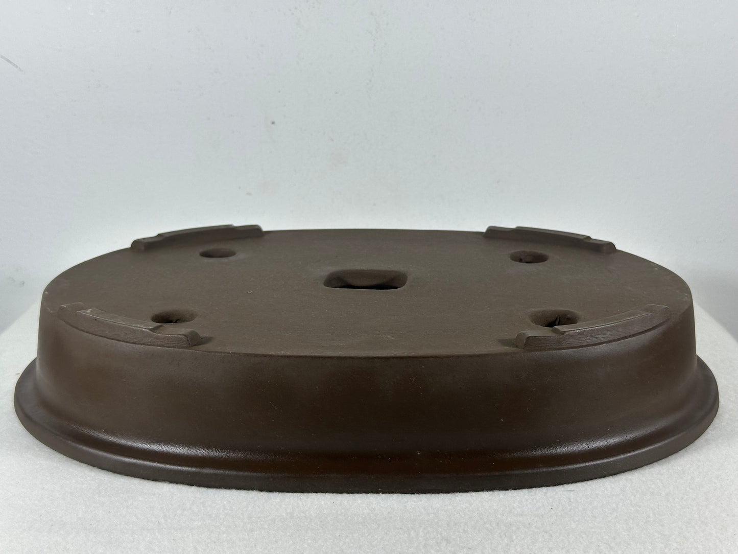 Preowned Japanese Tokoname Unglazed Shallow Oval Bonsai Pot - 13.5” By 10”
