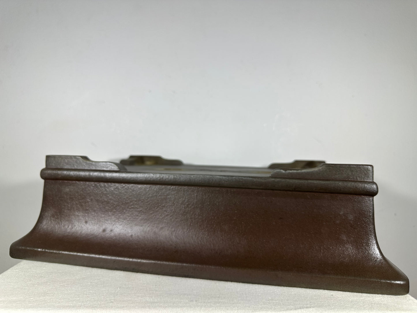 Preowned Japanese Tokoname Unglazed Rectangular Bonsai Pot Yamaaki - 17.75” By 14”