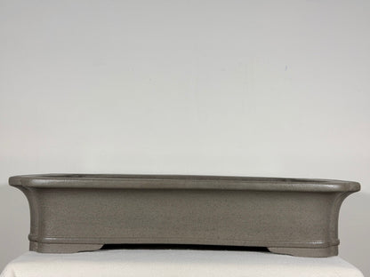 Preowned Japanese Tokoname Unglazed Rectangular Bonsai Pot Keizan - 19” x 14.25” x 4”