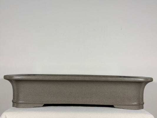 Preowned Japanese Tokoname Unglazed Rectangular Bonsai Pot Keizan - 19” x 14.25” x 4”