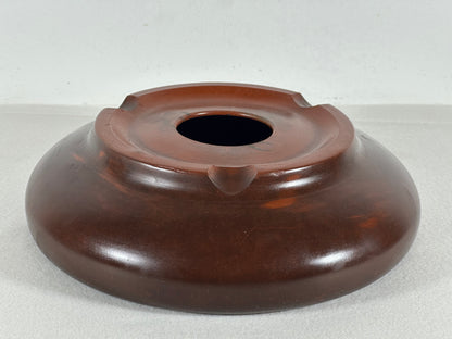 Preowned Japanese Tokoname Unglazed Round Bonsai Pot Itutoen - 8.5” By 2 3/8”