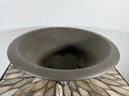 Preowned Japanese Tokoname Round Bonsai Pot Yamaaki - 13” By 4.5”