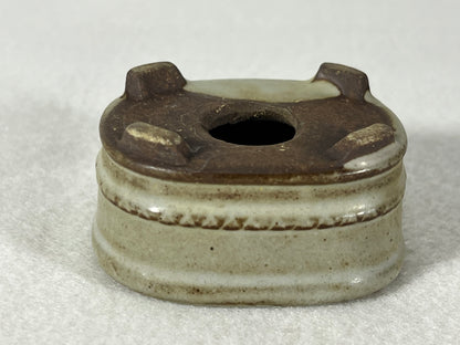 Preowned Japanese Tokoname Rectangular Bonsai Pot Tosui - 2 1/8” By 1.75”