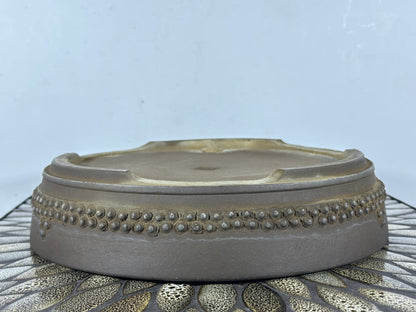 Preowned Japanese Tokoname Round Bonsai Pot Ritukadou - 12” By 2.5”