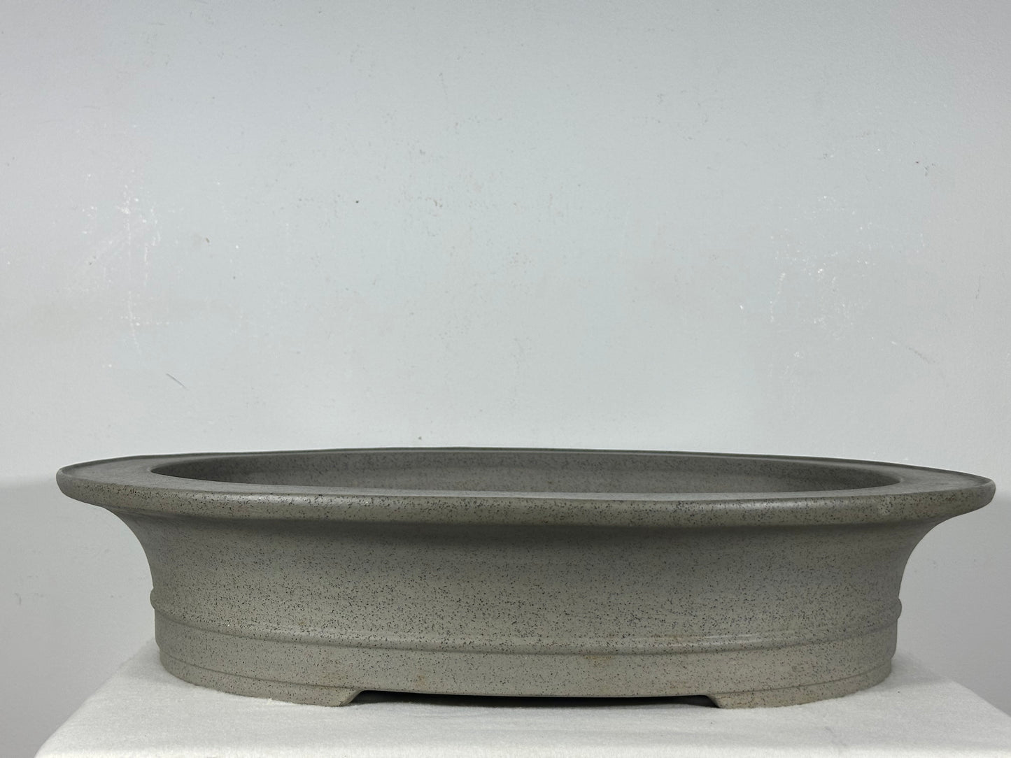 Preowned Japanese Tokoname Unglazed Oval  Bonsai Pot Seizan - 19” By 16”