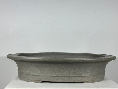 Preowned Japanese Tokoname Unglazed Oval  Bonsai Pot Seizan - 19” By 16”