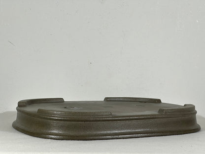 Preowned Japanese Tokoname Unglazed Rectangular Shallow Bonsai Pot Seizan - 12.25” By 9”